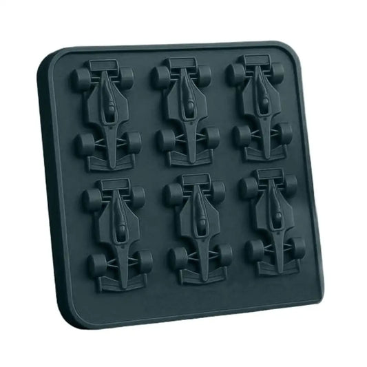 F1 Car Ice Mold, Ice Cube Trays for Freezer with Ice Container, 6-Cavity Formula Racing Car Silicone Molds for Parties, Bars