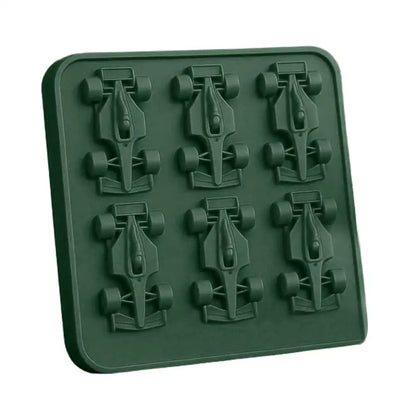 F1 Car Ice Mold, Ice Cube Trays for Freezer with Ice Container, 6-Cavity Formula Racing Car Silicone Molds for Parties, Bars