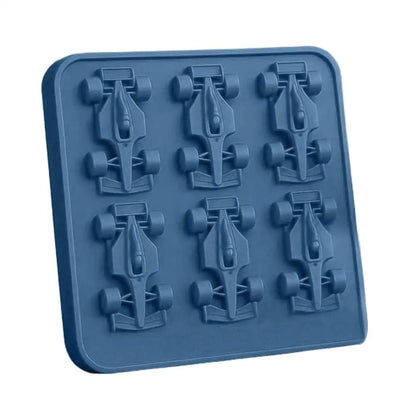 F1 Car Ice Mold, Ice Cube Trays for Freezer with Ice Container, 6-Cavity Formula Racing Car Silicone Molds for Parties, Bars