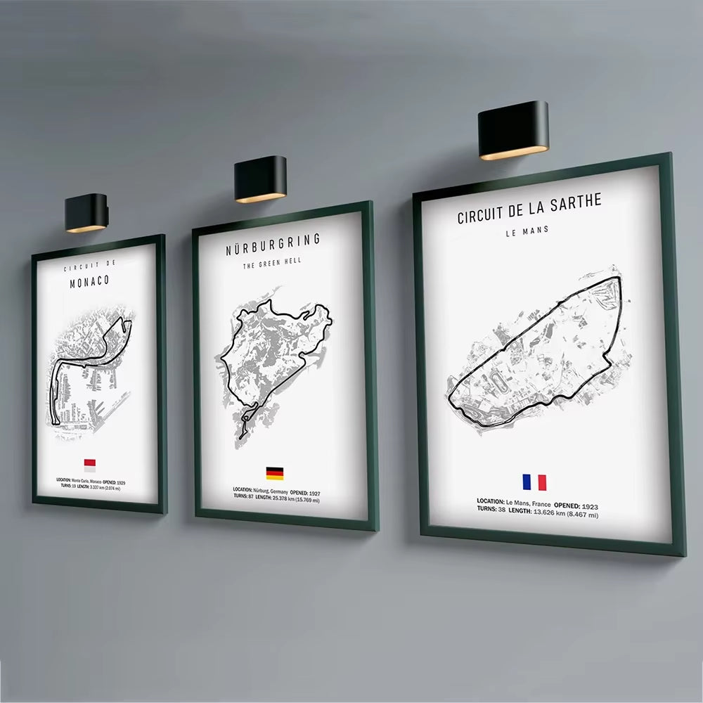 F1 Track Circuit Canvas Painting Wall Art Nordic Posters Aesthetic Motorsport Race Picture for Home Decor